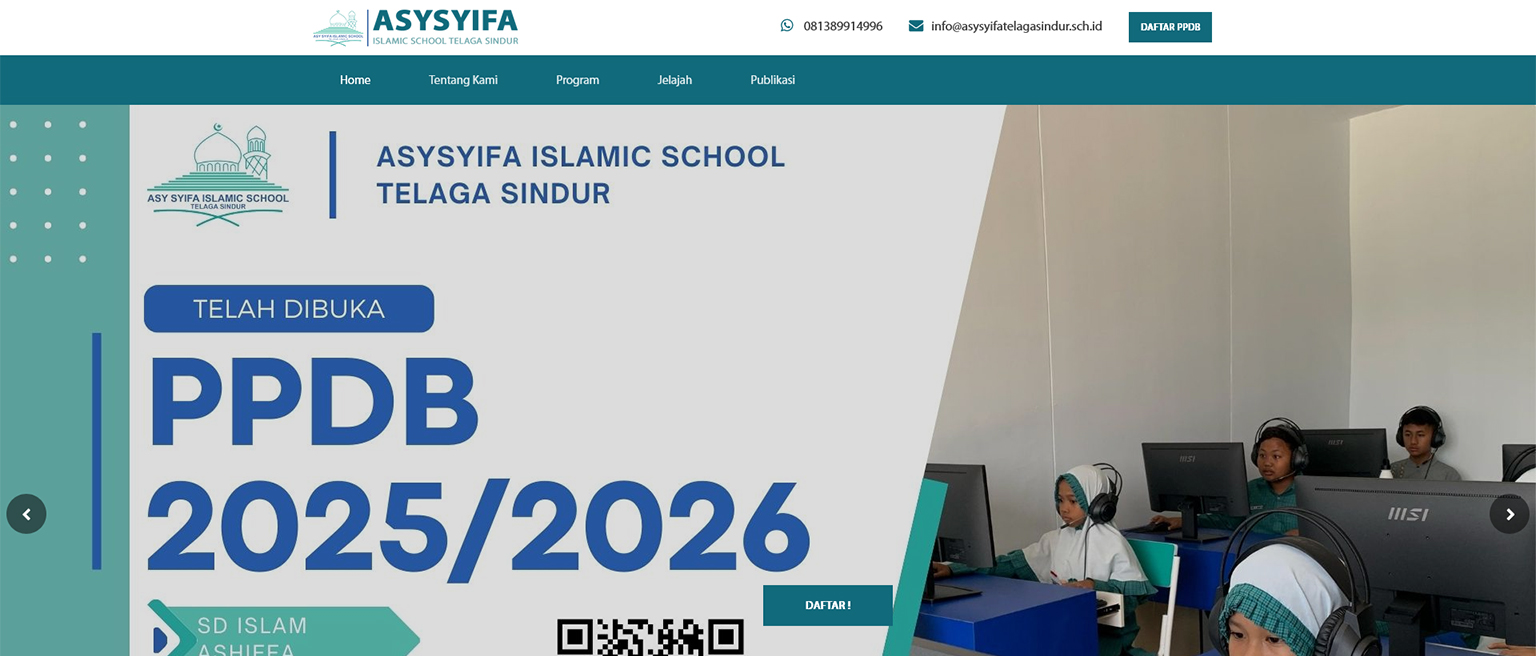 Pembangunan website SIT ASYSIFA TELAGA SINDUR