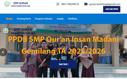 pembangunan website SMP Qur’an Insan Madani Gemilang